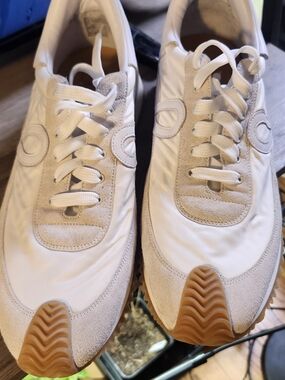Loewe Flow Runner White Suede Nylon Sneakers EU 44